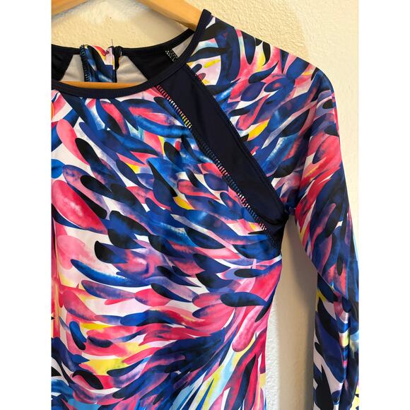 NEW | AONIHUA Swimsuit Bodysuit Long Sleeve Shorts Surf Resort NWT | XL - Picture 6 of 6